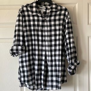 Black and white plaid flannel shirt